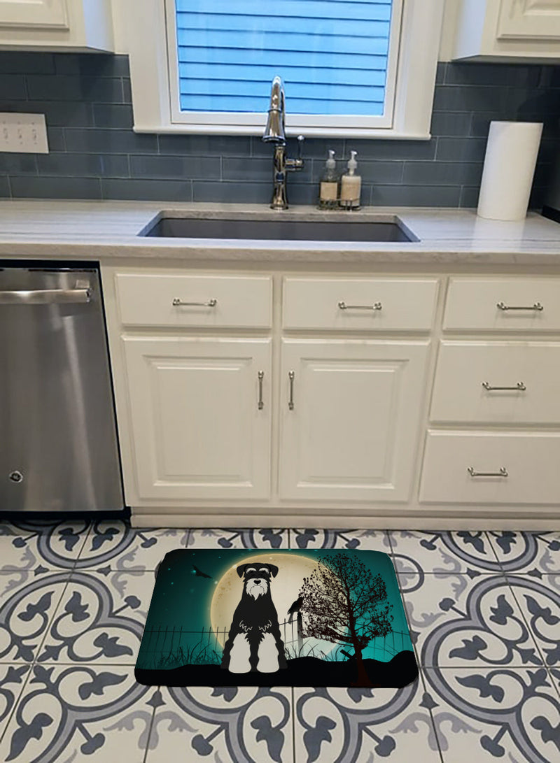 Halloween Scary Standard Schnauzer Salt and Pepper Machine Washable Memory Foam Mat BB2223RUG