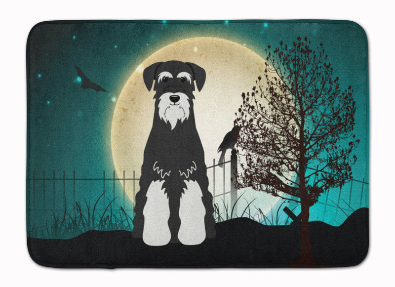 Halloween Scary Standard Schnauzer Salt and Pepper Machine Washable Memory Foam Mat BB2223RUG