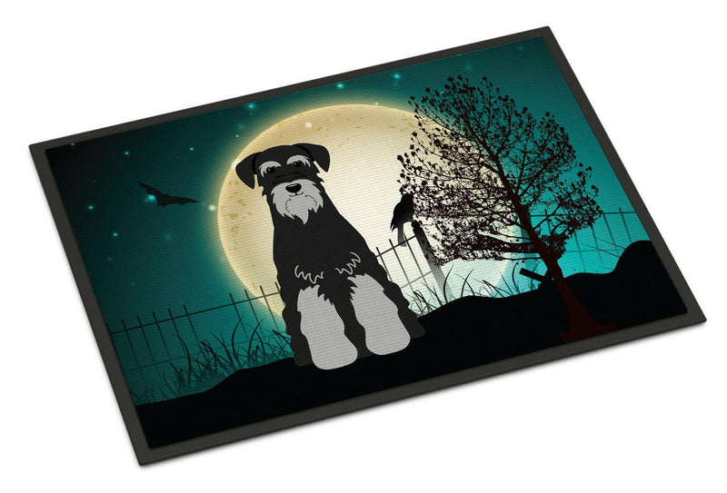 Halloween Scary Standard Schnauzer Black Grey Indoor or Outdoor Mat 24x36 BB2224JMAT