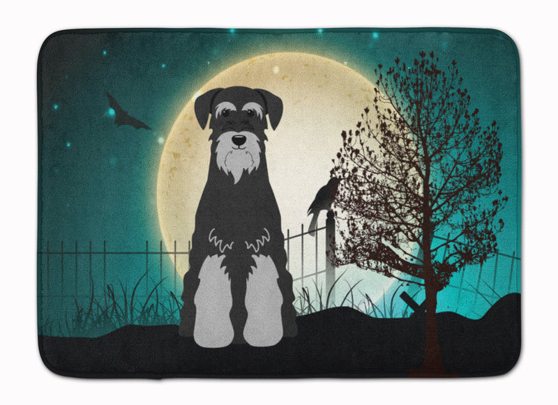 Halloween Scary Standard Schnauzer Black Grey Machine Washable Memory Foam Mat BB2224RUG