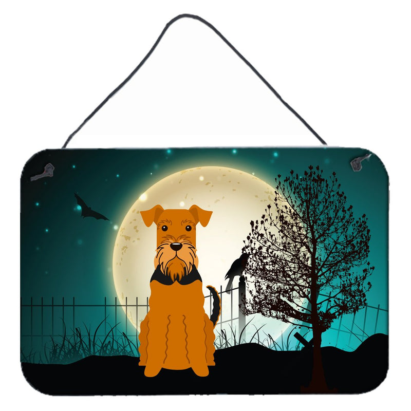 Halloween Scary Airedale Wall or Door Hanging Prints BB2231DS812