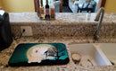 Halloween Scary White German Shepherd Dish Drying Mat Absorbent Dish Drying Mat Pad for Kitchen Counter Dish Drainer Mat for Countertop, 14 x 21", Multicolor