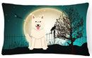 Halloween Scary White German Shepherd Decorative Throw Pillow 12x16 Indoor Outdoor Accent Cushion, Fabric Cover with Insert for Sofa, Bed, Porch & Living Room