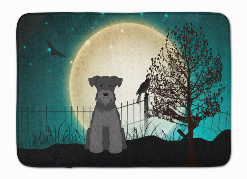 Halloween Scary Miniature Schanuzer Black Machine Washable Memory Foam Mat BB2241RUG