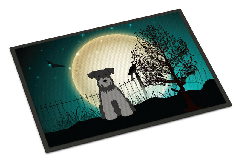 Halloween Scary Miniature Schanuzer Black Silver Indoor or Outdoor Mat 24x36 BB2242JMAT