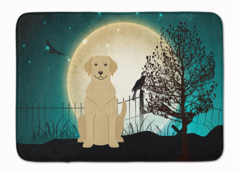 Halloween Scary Yellow Labrador Machine Washable Memory Foam Mat BB2245RUG