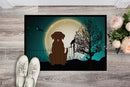 Halloween Scary Chocolate Labrador Doormat Indoor Outdoor 24H X 36W Front Door Mat Rugs for Entryway, Non Slip Washable Low Pile,