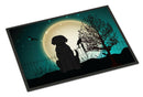 Halloween Scary Black Labrador Doormat Indoor Outdoor 18H X 27W Front Door Mat Rugs for Entryway, Non Slip Washable