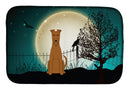 Halloween Scary Irish Terrier Dish Drying Mat Absorbent Dish Drying Mat Pad for Kitchen Counter Dish Drainer Mat for Countertop, 14 x 21", Multicolor
