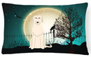 Halloween Scary Irish Wolfhound Decorative Throw Pillow 12x16 Indoor Outdoor Accent Cushion, Fabric Cover with Insert for Sofa, Bed, Porch & Living Room
