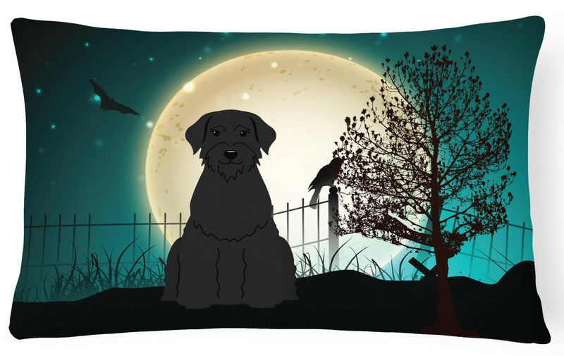 Halloween Scary Giant Schnauzer Canvas Fabric Decorative Pillow BB2256PW1216