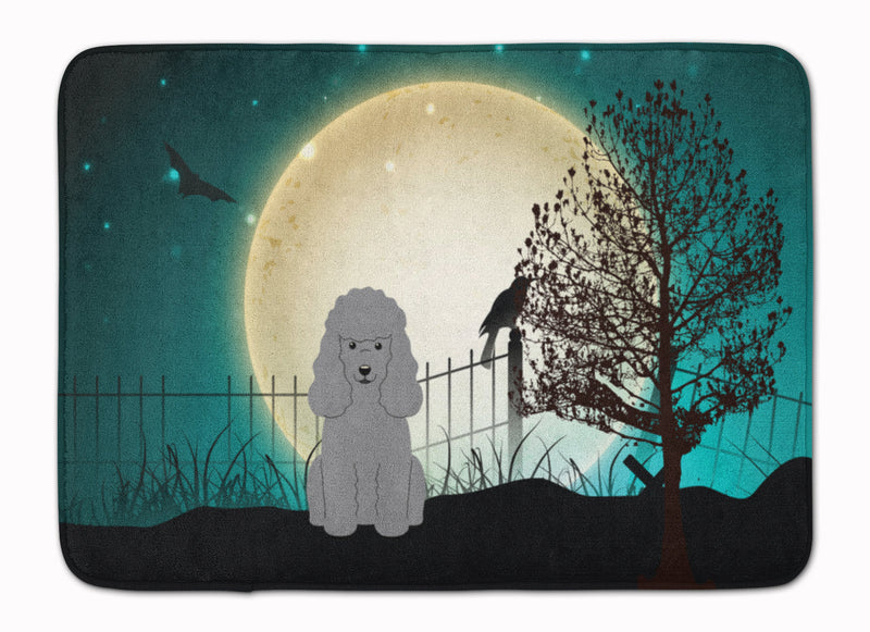 Halloween Scary Poodle Silver Machine Washable Memory Foam Mat BB2258RUG