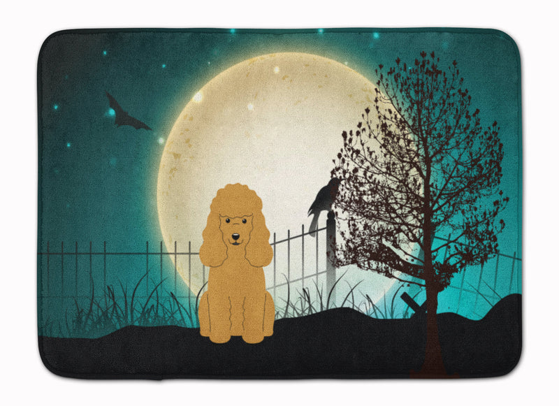 Halloween Scary Poodle Tan Machine Washable Memory Foam Mat BB2259RUG