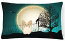 Halloween Scary Papillon Sable White Decorative Throw Pillow 12x16 Indoor Outdoor Accent Cushion, Fabric Cover with Insert for Sofa, Bed, Porch & Living Room