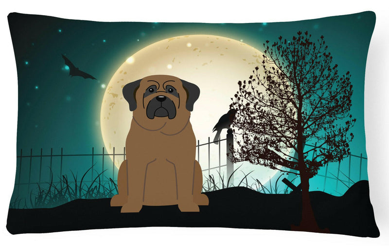 Halloween Scary Bullmastiff Canvas Fabric Decorative Pillow BB2274PW1216