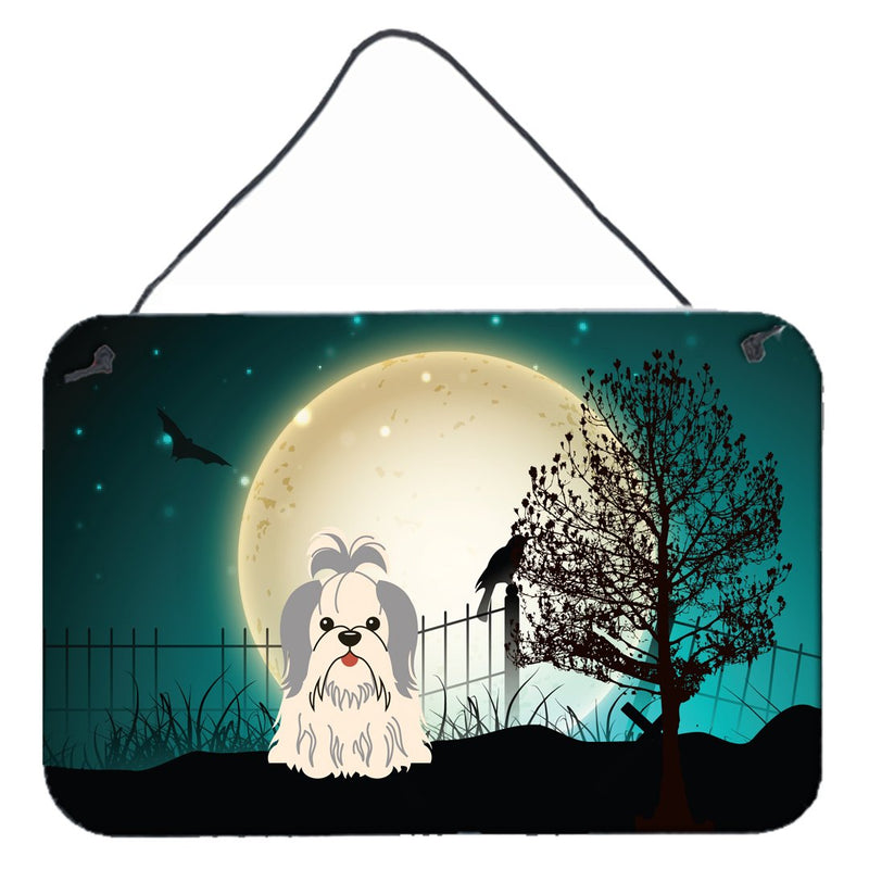 Halloween Scary Shih Tzu Silver White Wall or Door Hanging Prints BB2275DS812