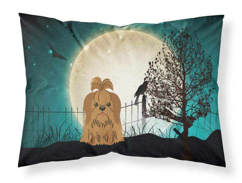 Halloween Scary Shih Tzu Chocolate Fabric Standard Pillowcase BB2276PILLOWCASE