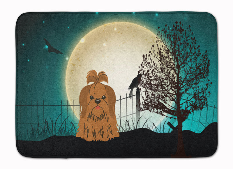 Halloween Scary Shih Tzu Chocolate Machine Washable Memory Foam Mat BB2276RUG