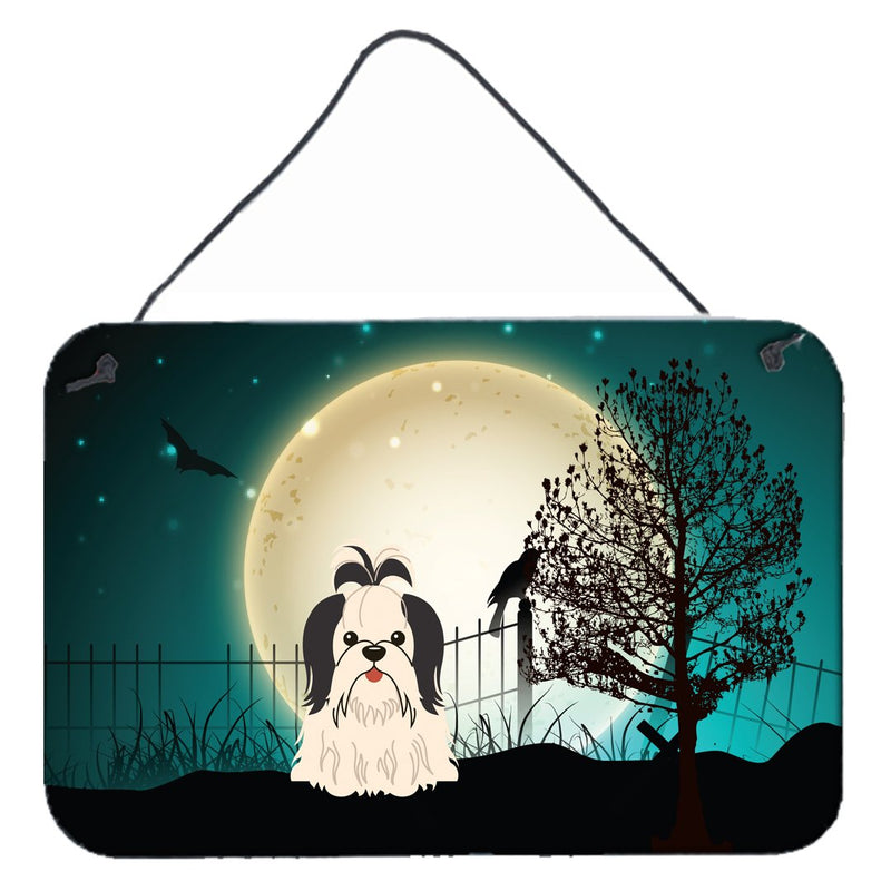 Halloween Scary Shih Tzu Black White Wall or Door Hanging Prints BB2278DS812