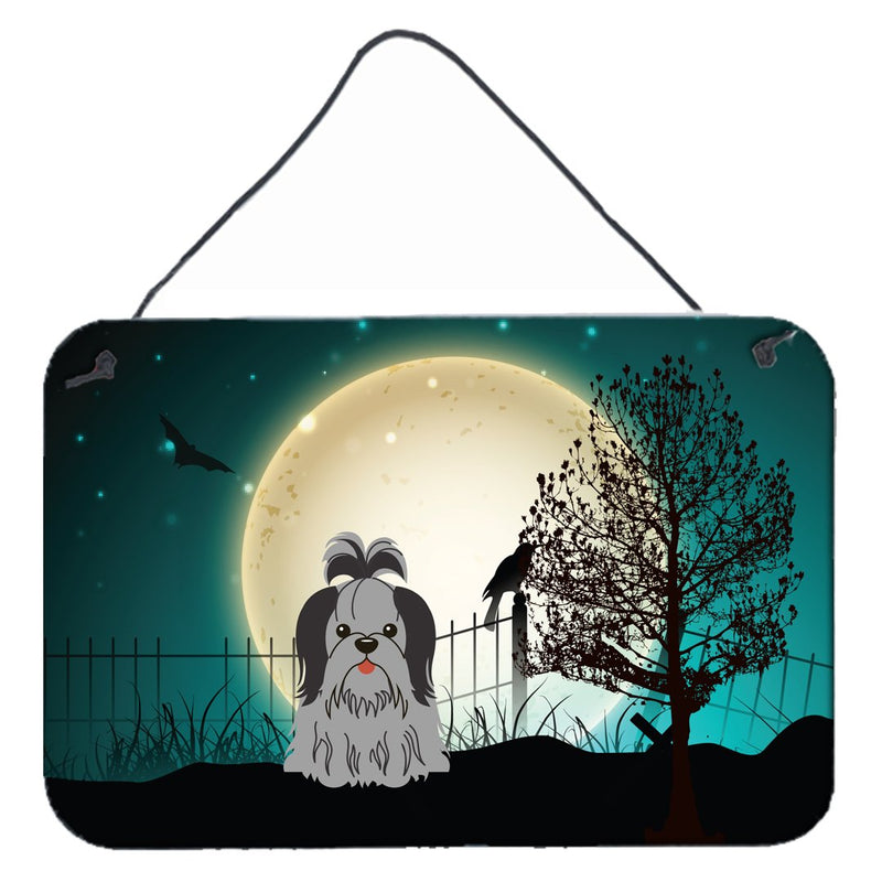 Halloween Scary Shih Tzu Black Silver Wall or Door Hanging Prints BB2279DS812