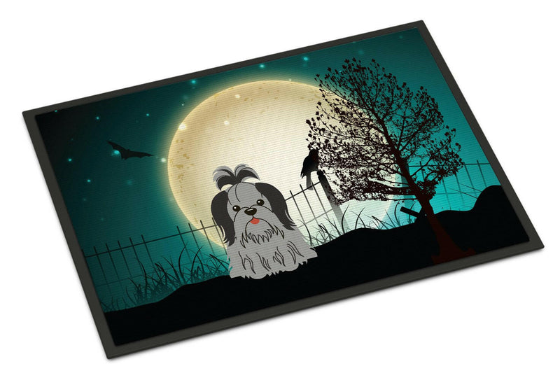 Halloween Scary Shih Tzu Black Silver Indoor or Outdoor Mat 24x36 BB2279JMAT