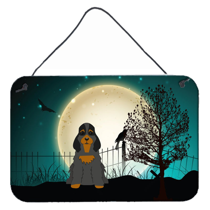 Halloween Scary Cocker Spaniel Black Tan Wall or Door Hanging Prints BB2283DS812