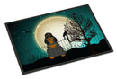 Halloween Scary Cocker Spaniel Black Tan Doormat Indoor Outdoor 18H X 27W Front Door Mat Rugs for Entryway, Non Slip Washable