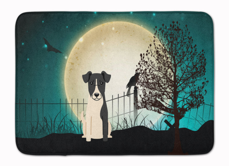 Halloween Scary Smooth Fox Terrier Machine Washable Memory Foam Mat BB2288RUG