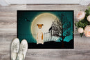 Halloween Scary Whippet Doormat Indoor Outdoor 24H X 36W Front Door Mat Rugs for Entryway, Non Slip Washable Low Pile,