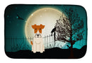 Halloween Scary Wire Fox Terrier Dish Drying Mat Absorbent Dish Drying Mat Pad for Kitchen Counter Dish Drainer Mat for Countertop, 14 x 21", Multicolor