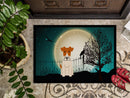 Halloween Scary Wire Fox Terrier Doormat Indoor Outdoor 24H X 36W Front Door Mat Rugs for Entryway, Non Slip Washable Low Pile,