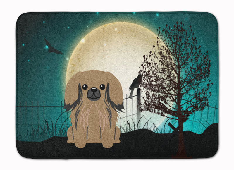 Halloween Scary Pekingnese Tan Machine Washable Memory Foam Mat BB2292RUG