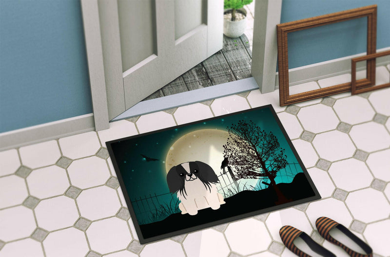 Halloween Scary Pekingnese Black White Indoor or Outdoor Mat 24x36 BB2295JMAT