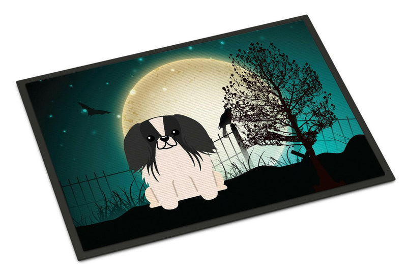 Halloween Scary Pekingnese Black White Indoor or Outdoor Mat 24x36 BB2295JMAT