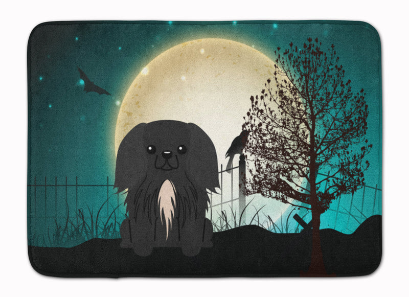 Halloween Scary Pekingnese Black Machine Washable Memory Foam Mat BB2297RUG