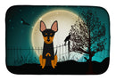 Halloween Scary English Toy Terrier Dish Drying Mat Absorbent Dish Drying Mat Pad for Kitchen Counter Dish Drainer Mat for Countertop, 14 x 21", Multicolor
