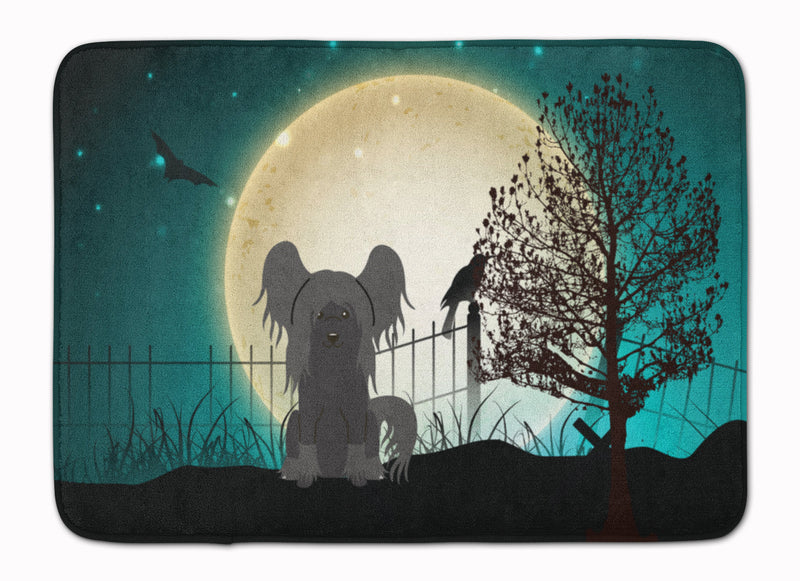 Halloween Scary Chinese Crested Black Machine Washable Memory Foam Mat BB2302RUG