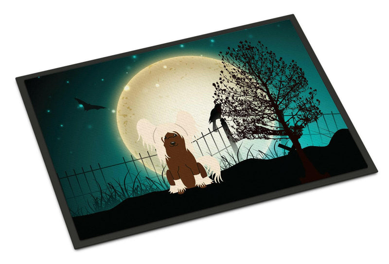 Halloween Scary Chinese Crested Cream Indoor or Outdoor Mat 24x36 BB2303JMAT