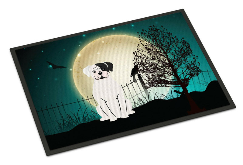 Halloween Scary White Boxer Cooper Indoor or Outdoor Mat 24x36 BB2304JMAT