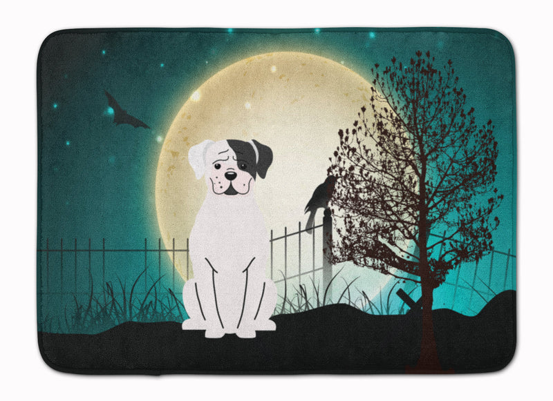 Halloween Scary White Boxer Cooper Machine Washable Memory Foam Mat BB2304RUG