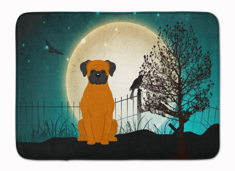 Halloween Scary Fawn Boxer Machine Washable Memory Foam Mat BB2305RUG