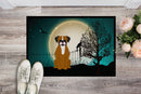 Halloween Scary Flashy Fawn Boxer Doormat Indoor Outdoor 24H X 36W Front Door Mat Rugs for Entryway, Non Slip Washable Low Pile,
