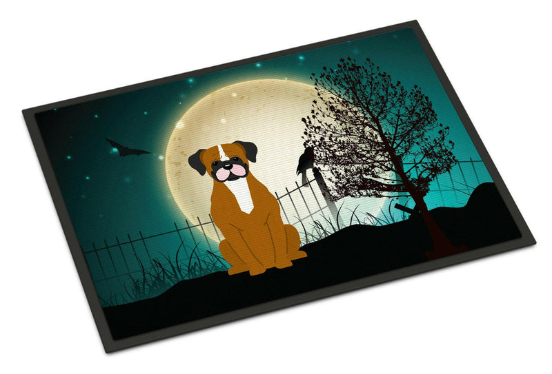 Halloween Scary Flashy Fawn Boxer Indoor or Outdoor Mat 18x27 BB2306MAT