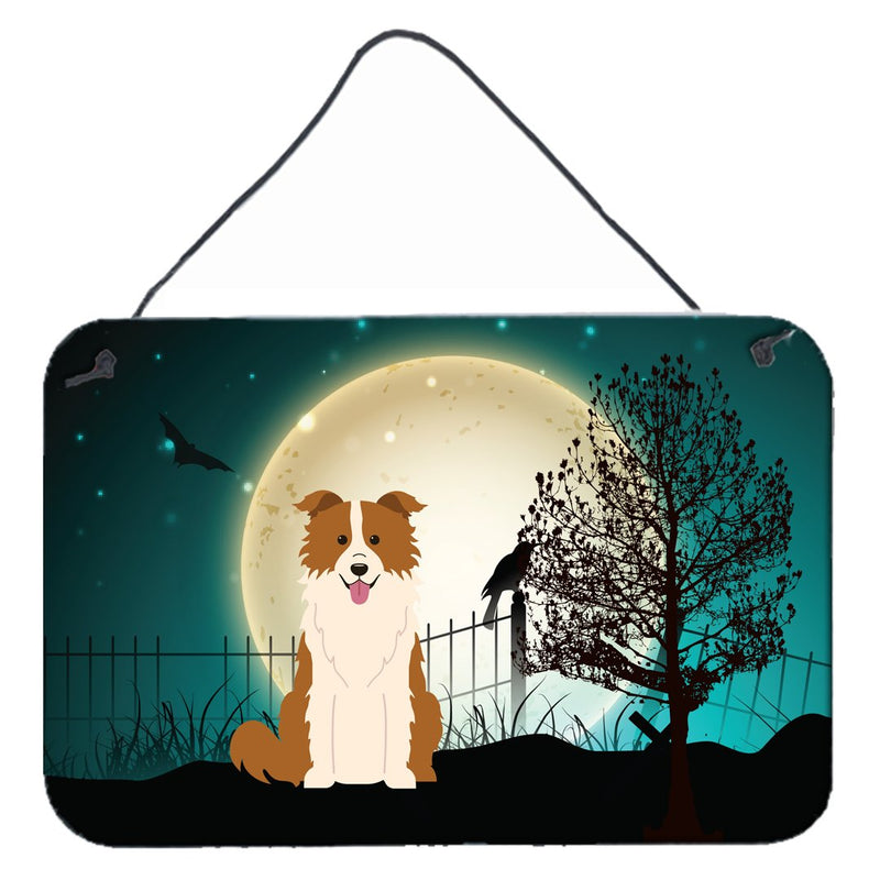 Halloween Scary Border Collie Red White Wall or Door Hanging Prints BB2309DS812