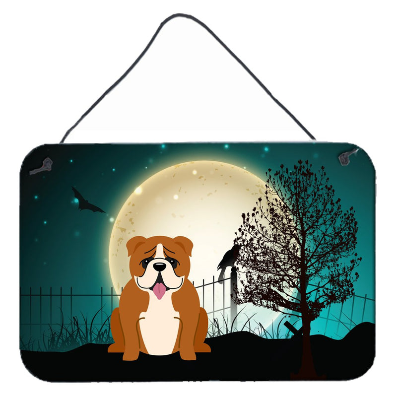 Halloween Scary  English Bulldog Red White Wall or Door Hanging Prints BB2310DS812