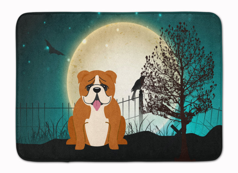 Halloween Scary  English Bulldog Red White Machine Washable Memory Foam Mat BB2310RUG