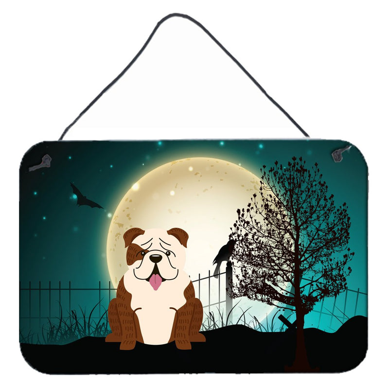 Halloween Scary  English Bulldog Brindle White Wall or Door Hanging Prints BB2311DS812