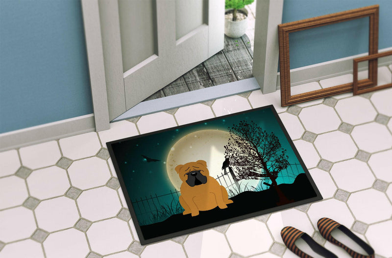 Halloween Scary  English Bulldog Red Indoor or Outdoor Mat 24x36 BB2312JMAT