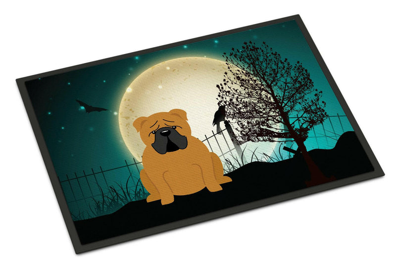 Halloween Scary  English Bulldog Red Indoor or Outdoor Mat 24x36 BB2312JMAT