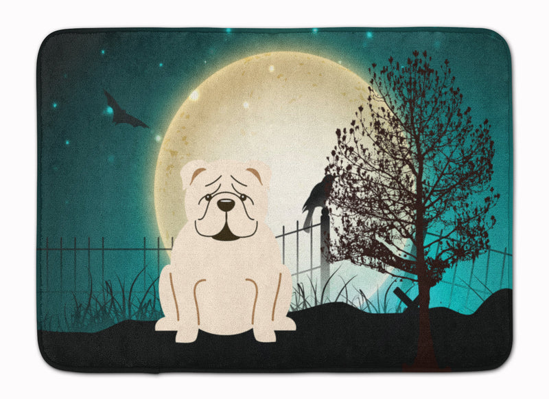 Halloween Scary  English Bulldog White Machine Washable Memory Foam Mat BB2313RUG